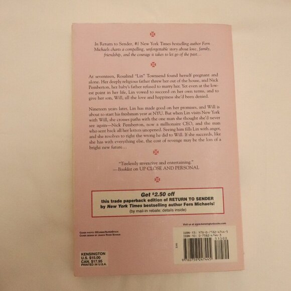 Return to Sender by Fern Michaels | Romance | Fiction | Novel | Paperback - Picture 2 of 3